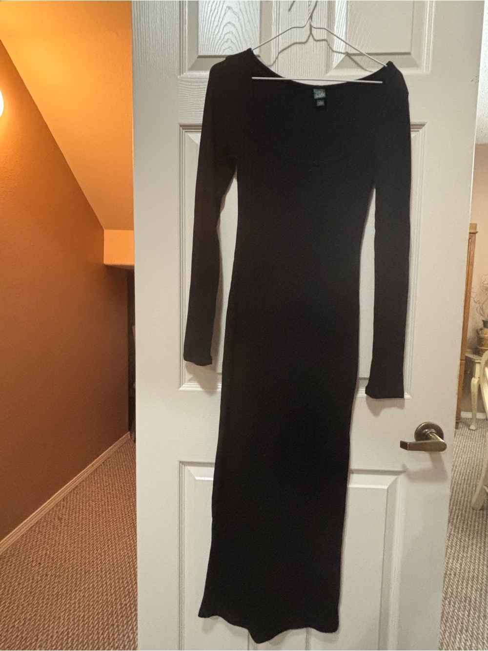 wild fable Black Long Sleeve Bodycon Maxi Dress